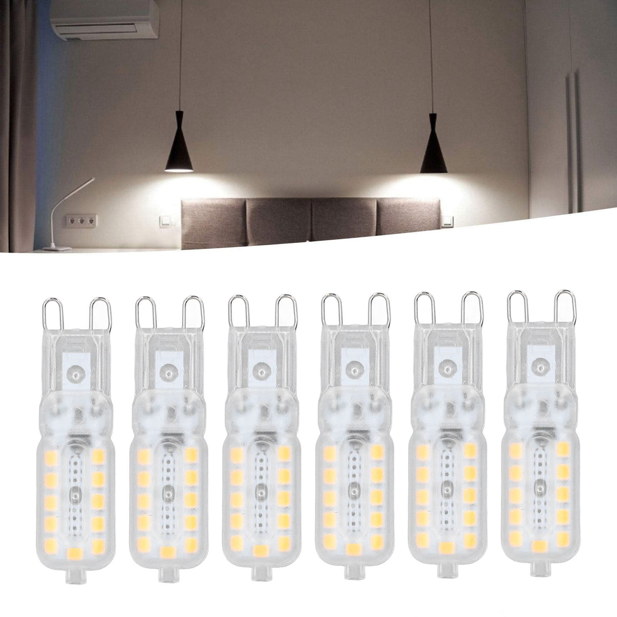 6pcs G9 LED Bulb 5W Transparent Cover 22LED Dimmable G9 Light Bulb for Ceiling Light Wall Light Table Light White Light 220-240V
