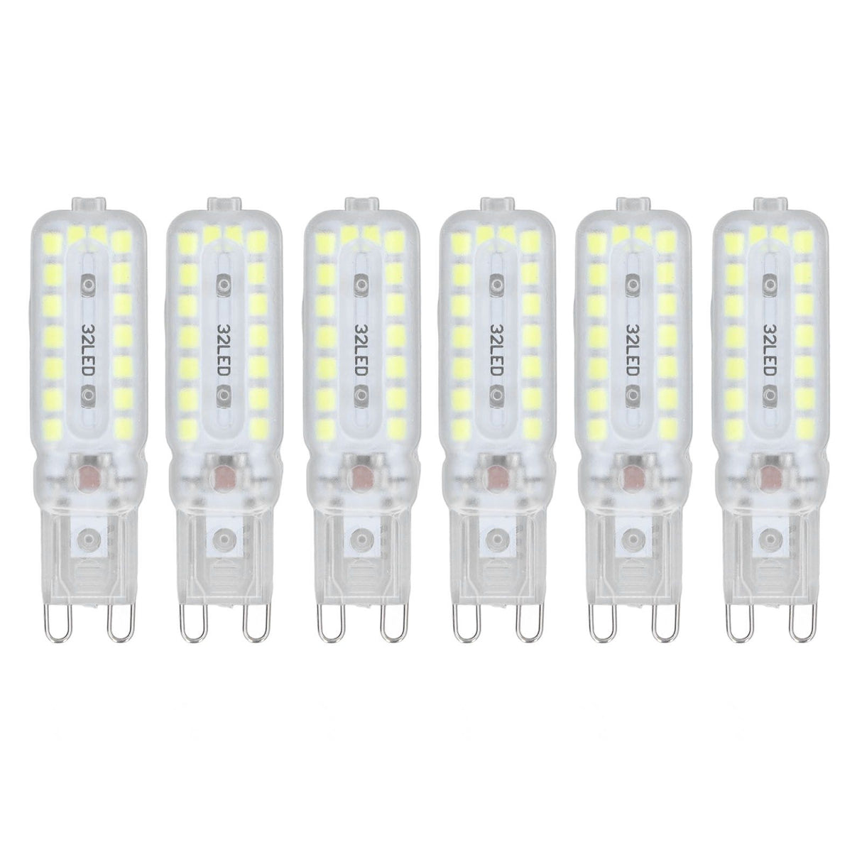 6pcs G9 LED Bulbs 7W Dimmable 360° Illumination Replacement Light Bulb for Wall Desk Cabinet Lamp White Light 220-240V
