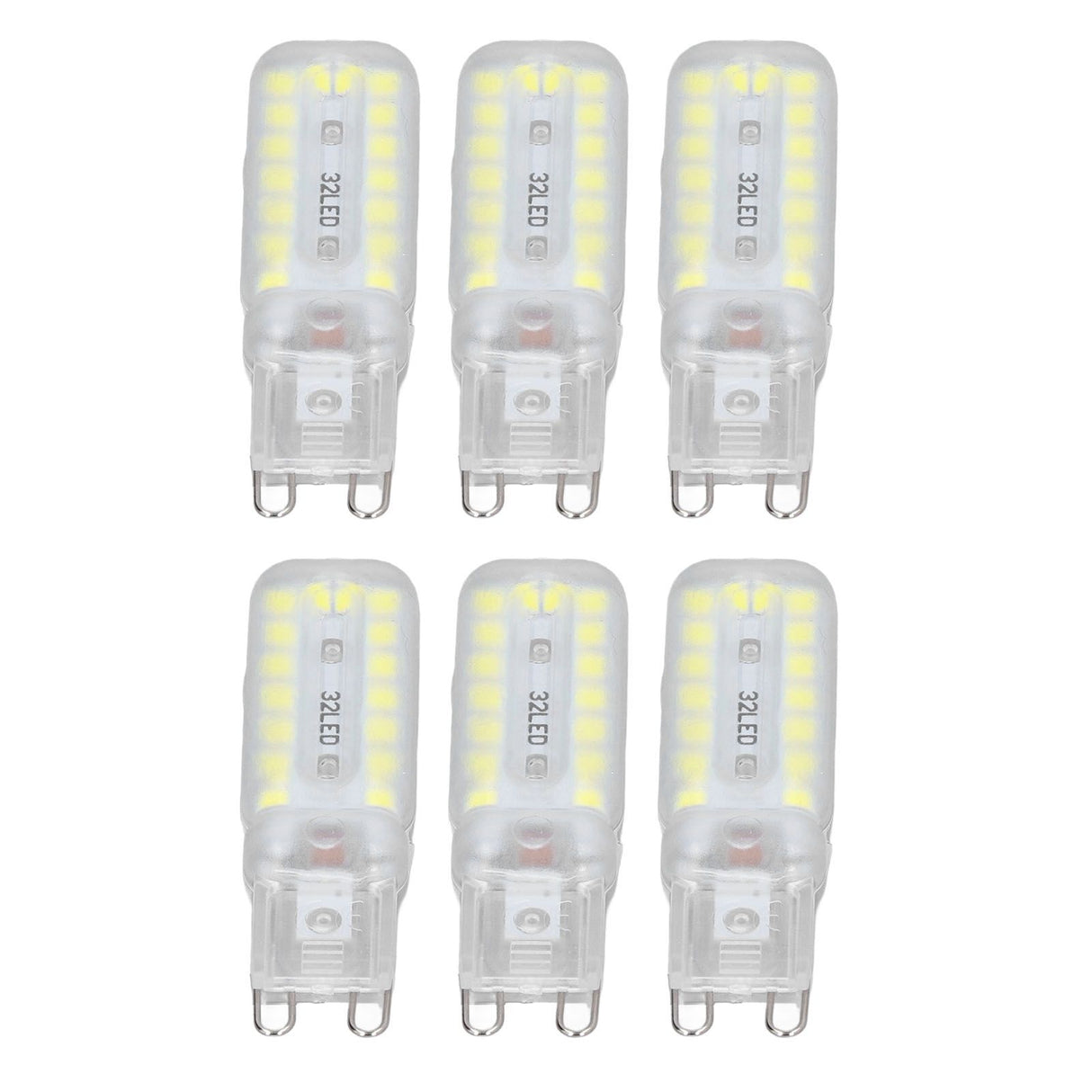 6pcs G9 LED Bulbs 7W Dimmable 360° Illumination Replacement Light Bulb for Wall Desk Cabinet Lamp White Light 220-240V