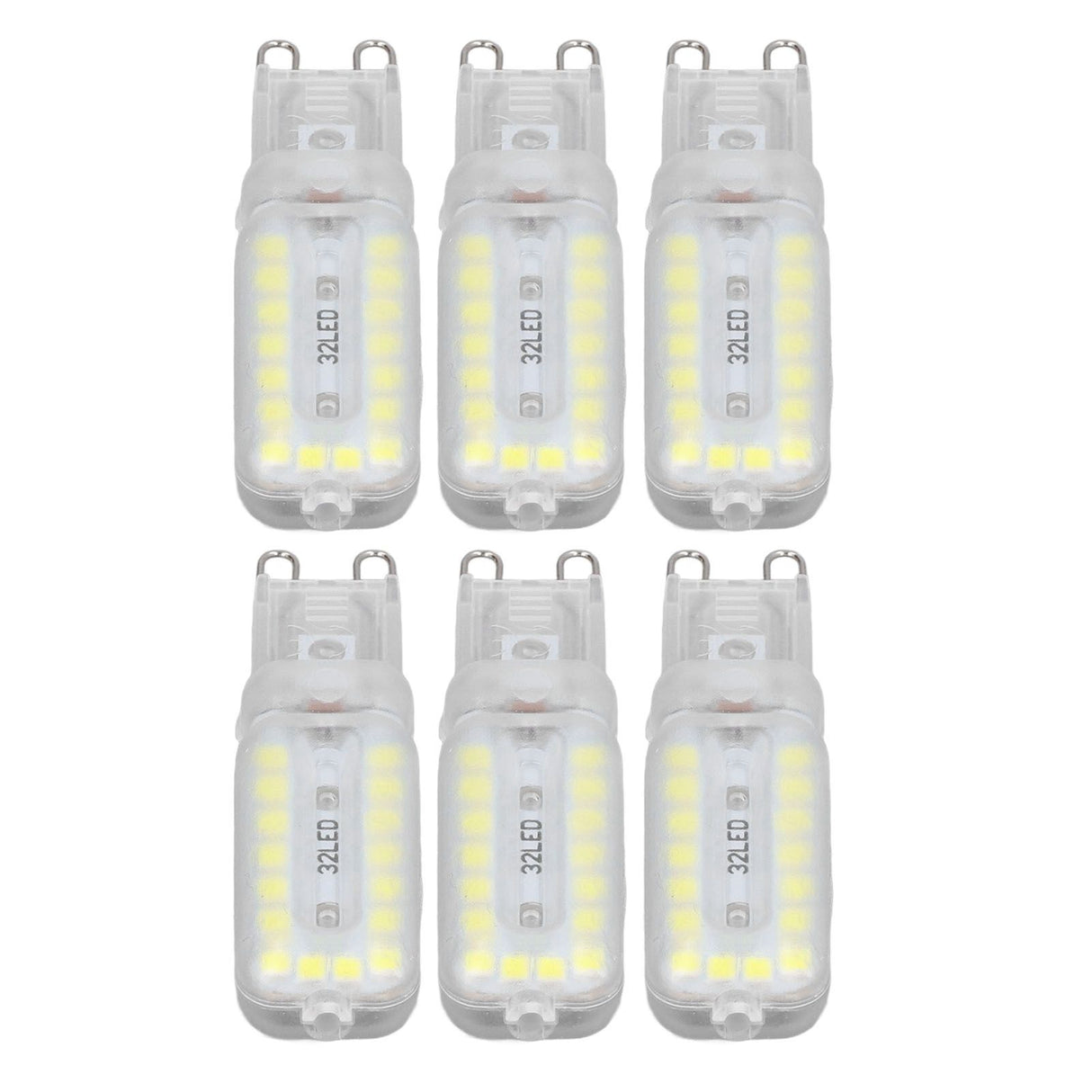 6pcs G9 LED Bulbs 7W Dimmable 360° Illumination Replacement Light Bulb for Wall Desk Cabinet Lamp White Light 220-240V