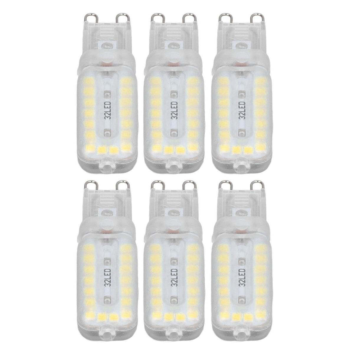 6pcs G9 LED Bulbs 7W Dimmable 360° Illumination Replacement Light Bulb for Wall Desk Cabinet Lamp Natural White 110-140V