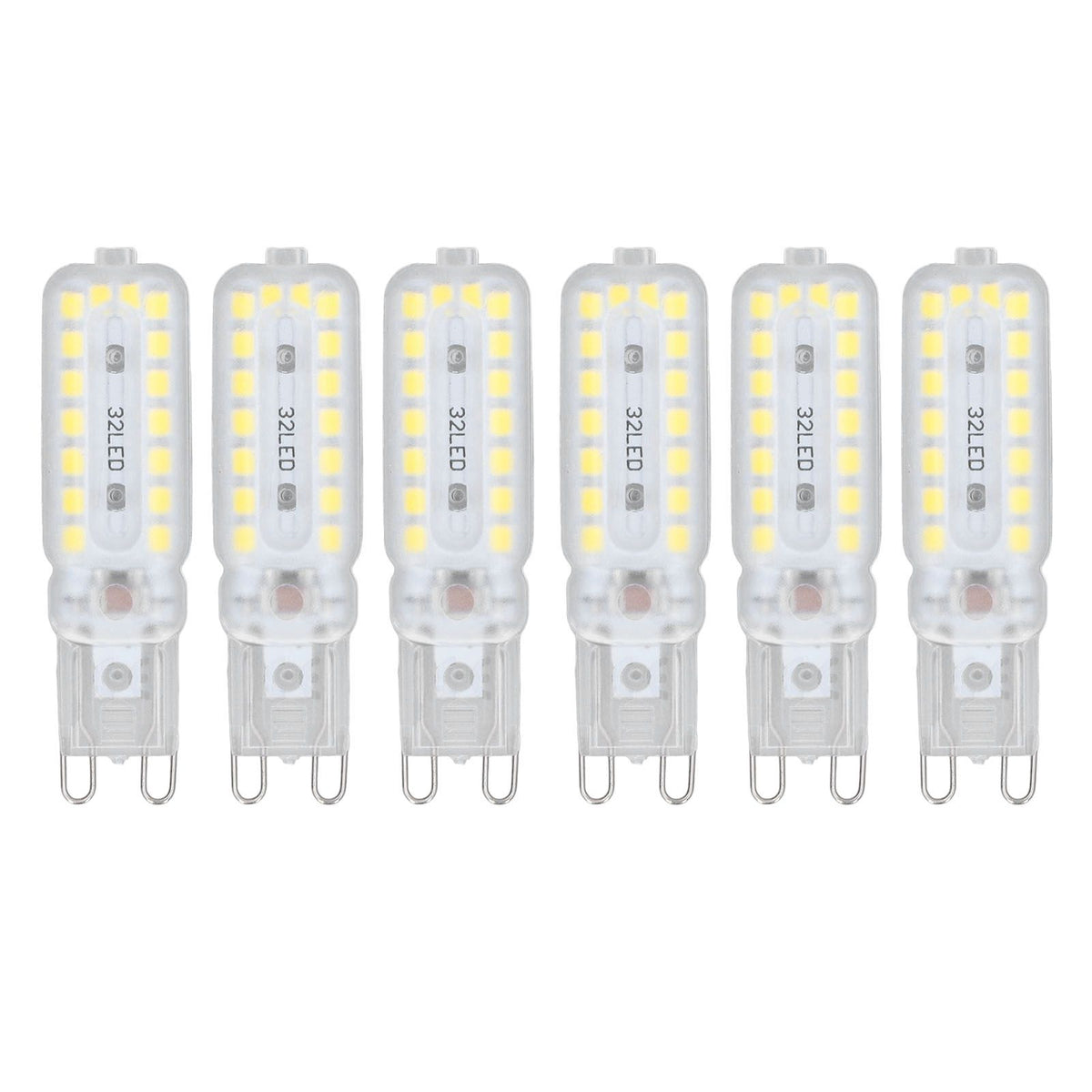 6pcs G9 LED Bulbs 7W Dimmable 360° Illumination Replacement Light Bulb for Wall Desk Cabinet Lamp Natural White 220-240V