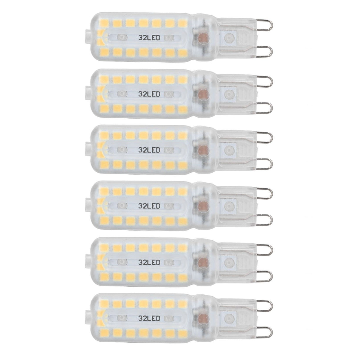 6pcs G9 LED Bulbs 7W Dimmable 360° Illumination Replacement Light Bulb for Wall Desk Cabinet Lamp Warm White 110-140V