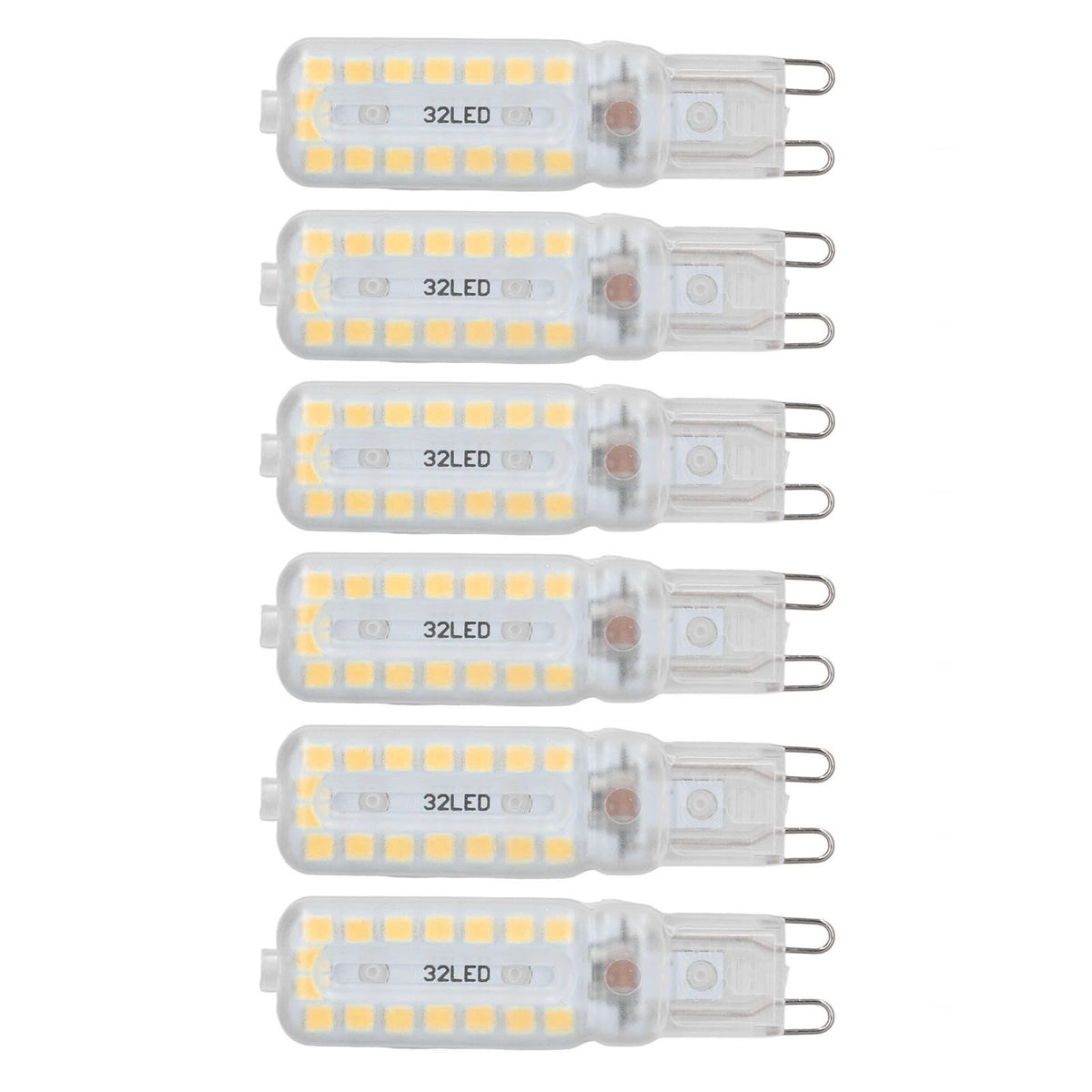 6pcs G9 LED Bulbs 7W Dimmable 360° Illumination Replacement Light Bulb for Wall Desk Cabinet Lamp Warm White 220-240V