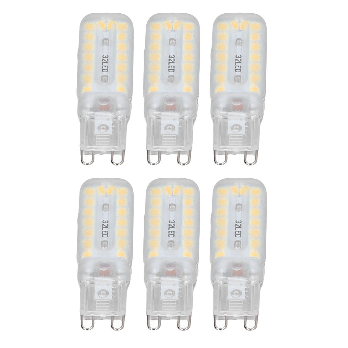 6pcs G9 LED Bulbs 7W Dimmable 360° Illumination Replacement Light Bulb for Wall Desk Cabinet Lamp Warm White 220-240V