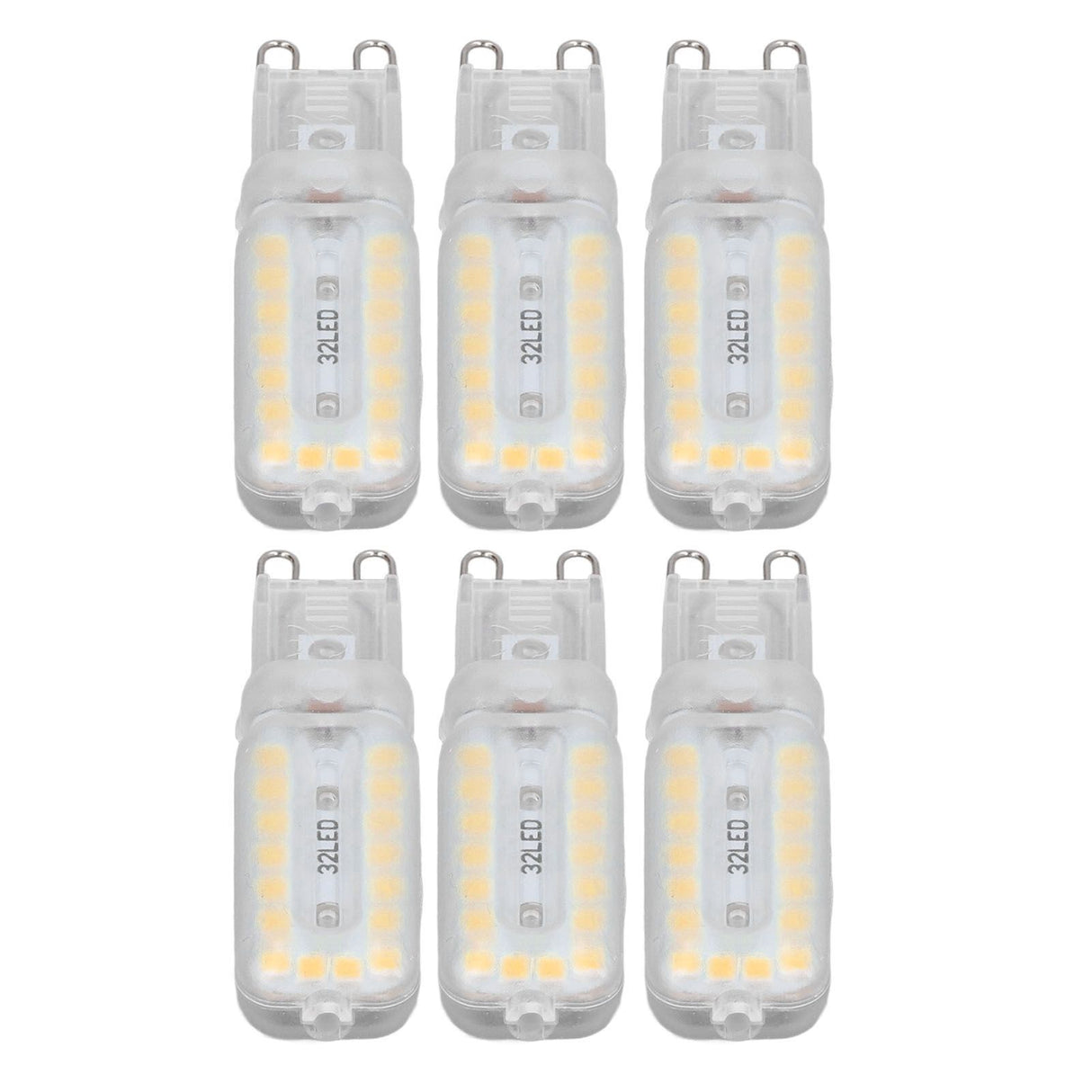 6pcs G9 LED Bulbs 7W Dimmable 360° Illumination Replacement Light Bulb for Wall Desk Cabinet Lamp Warm White 220-240V