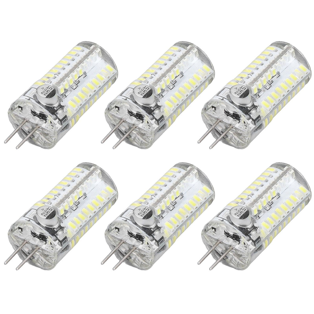 6 Pcs G4 LED Bulbs Bi Pin Base Light Bulbs 5W LED Corn Bulbs for Landscape Lighting Home Lighting Pure White 6000-6500K