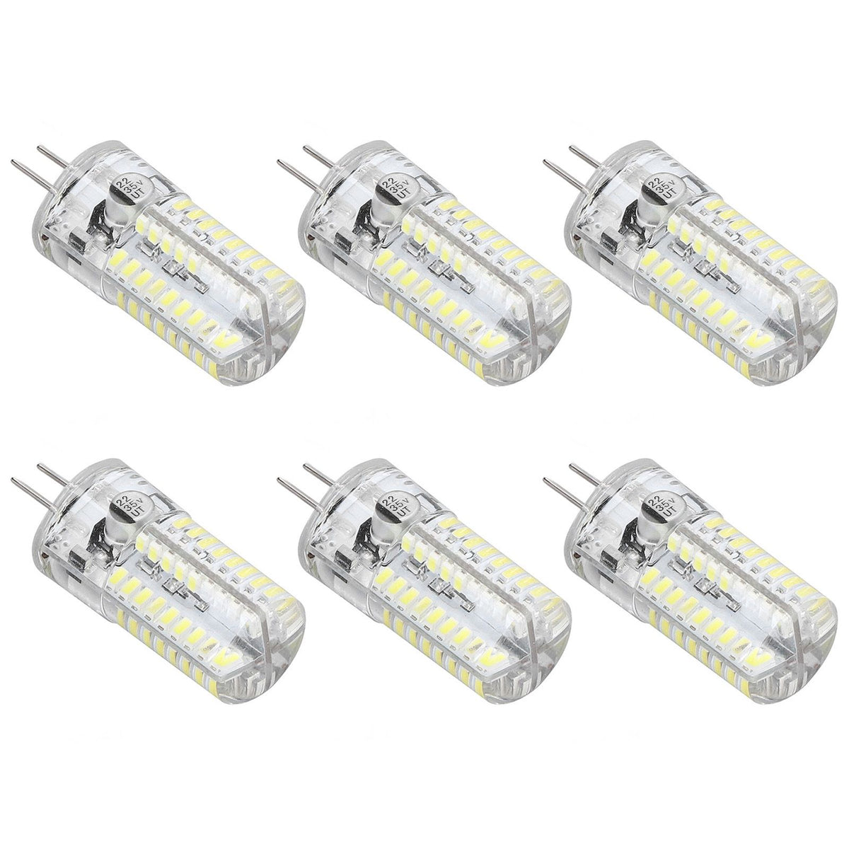 6 Pcs G4 LED Bulbs Bi Pin Base Light Bulbs 5W LED Corn Bulbs for Landscape Lighting Home Lighting Pure White 6000-6500K