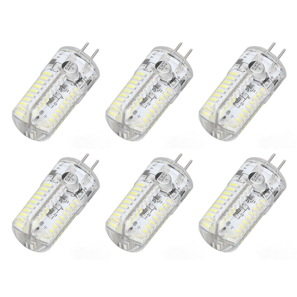 6 Pcs G4 LED Bulbs Bi Pin Base Light Bulbs 5W LED Corn Bulbs for Landscape Lighting Home Lighting Pure White 6000-6500K