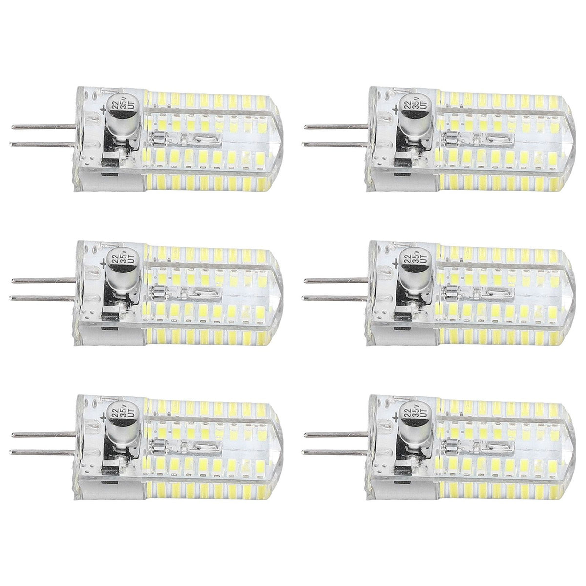6 Pcs G4 LED Bulbs Bi Pin Base Light Bulbs 5W LED Corn Bulbs for Landscape Lighting Home Lighting Pure White 6000-6500K