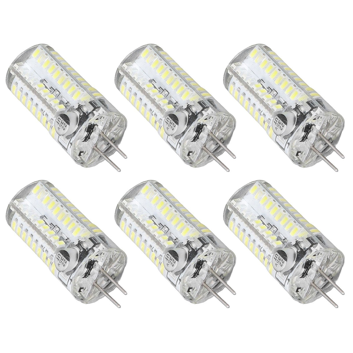 6 Pcs G4 LED Bulbs Bi Pin Base Light Bulbs 5W LED Corn Bulbs for Landscape Lighting Home Lighting Pure White 6000-6500K