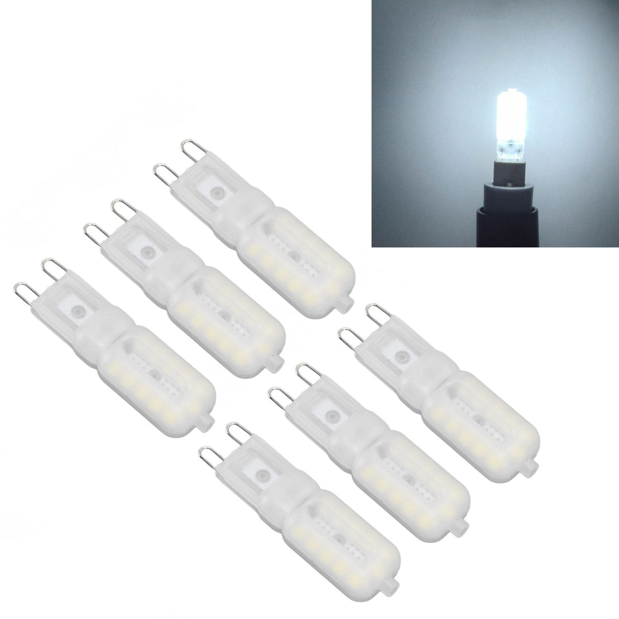 G9 Light Bulb Dimmable Eye Protection Energy Saving 5W 22 LED Small Bulbs for Ceiling Lamp Desk Lamp 6pcs White Light 220V