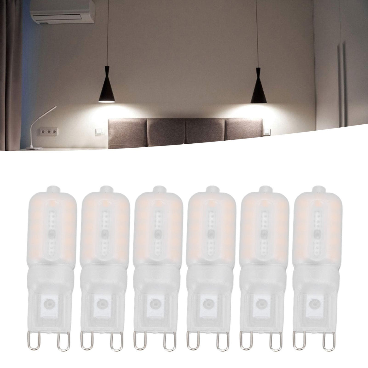 G9 Light Bulb Dimmable Eye Protection Energy Saving 5W 22 LED Small Bulbs for Ceiling Lamp Desk Lamp 6pcs Warm Light 220V