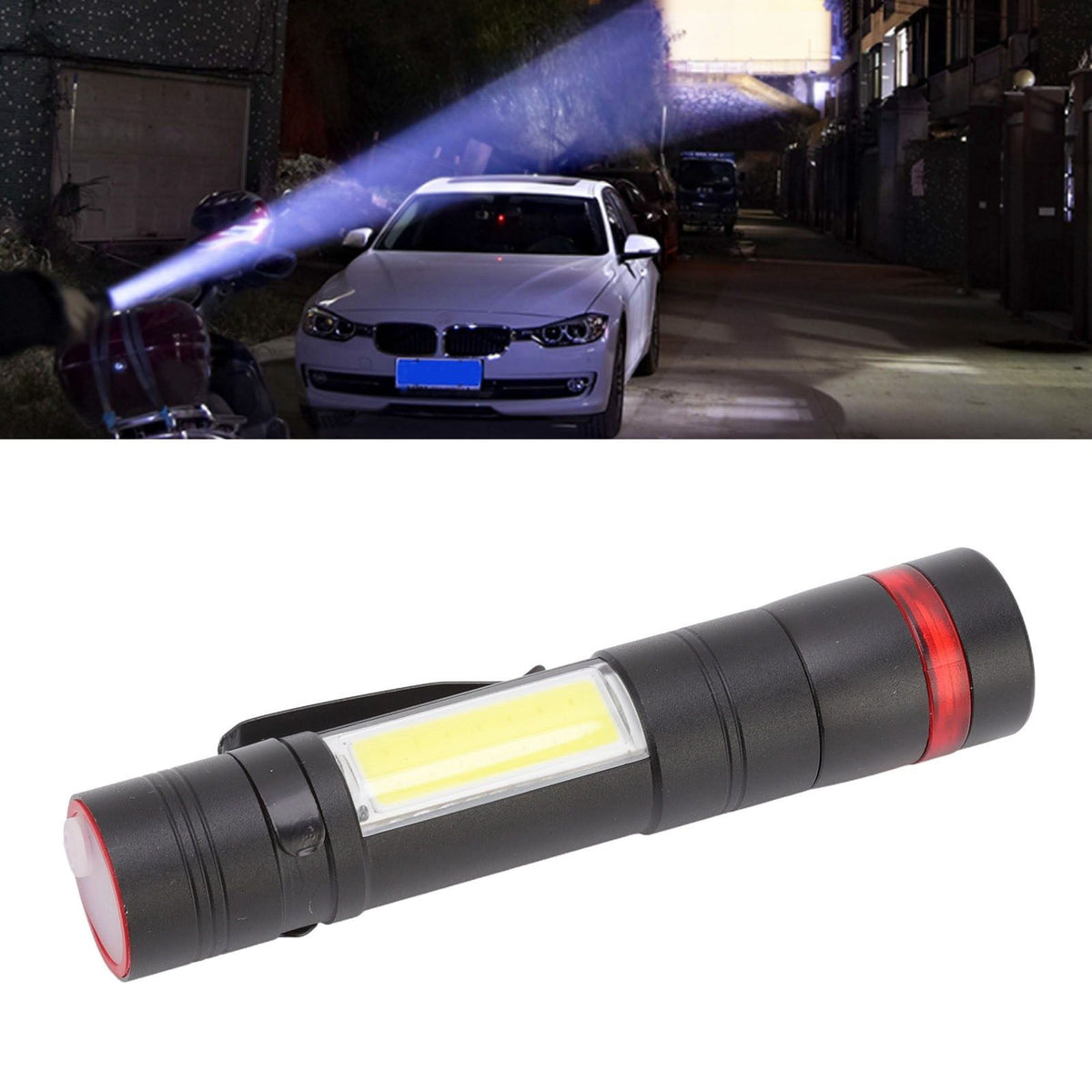 LED Flashlight Multifunction Highlight Telescopic Zoom Rechargeable Waterproof Mini Flashlight for Outdoor Lighting