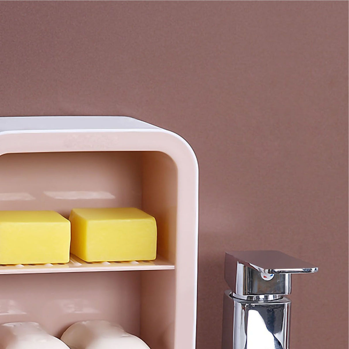 Wall Mount Soap Rack Drain Toilet Suction Disc Punch Free Box Student Dormitory Supplies Nordic 2 Layer Pink