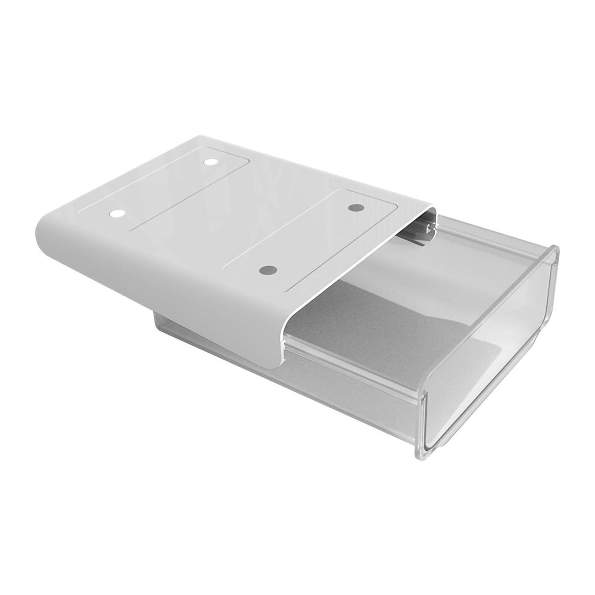 Under Desk Storage Box No Punching Storage ABS PS Small Hidden Drawer For Dormitory Small Transparent White