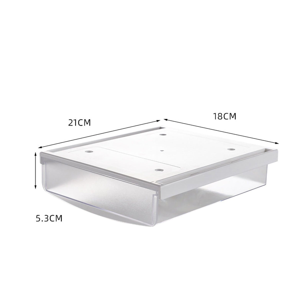 Under Desk Storage Box No Punching Storage ABS PS Small Hidden Drawer For Dormitory Small Transparent White