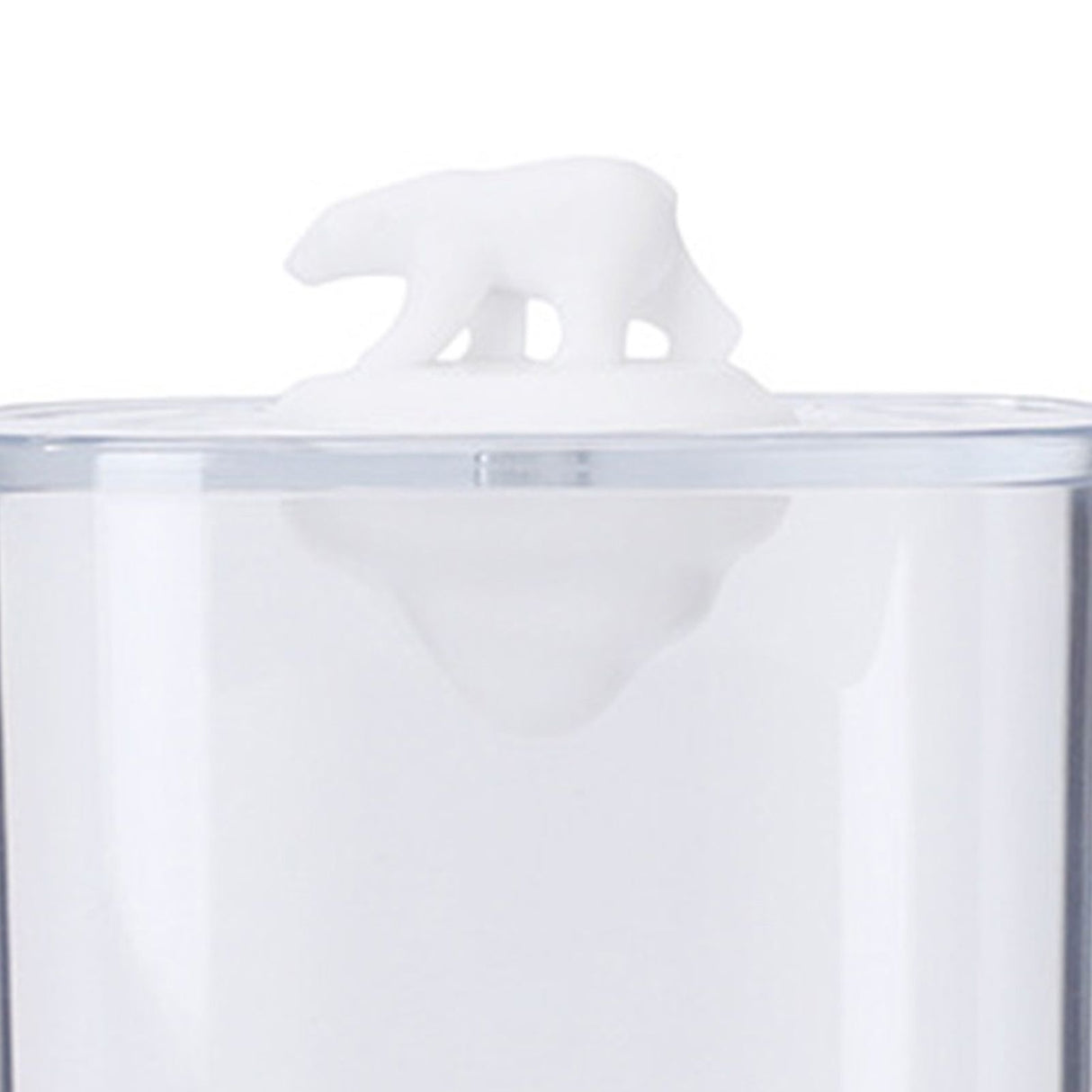 Bathroom Containers Multifunction Transparent Cotton Swabs Storage Canister with Lid for Home White Bear