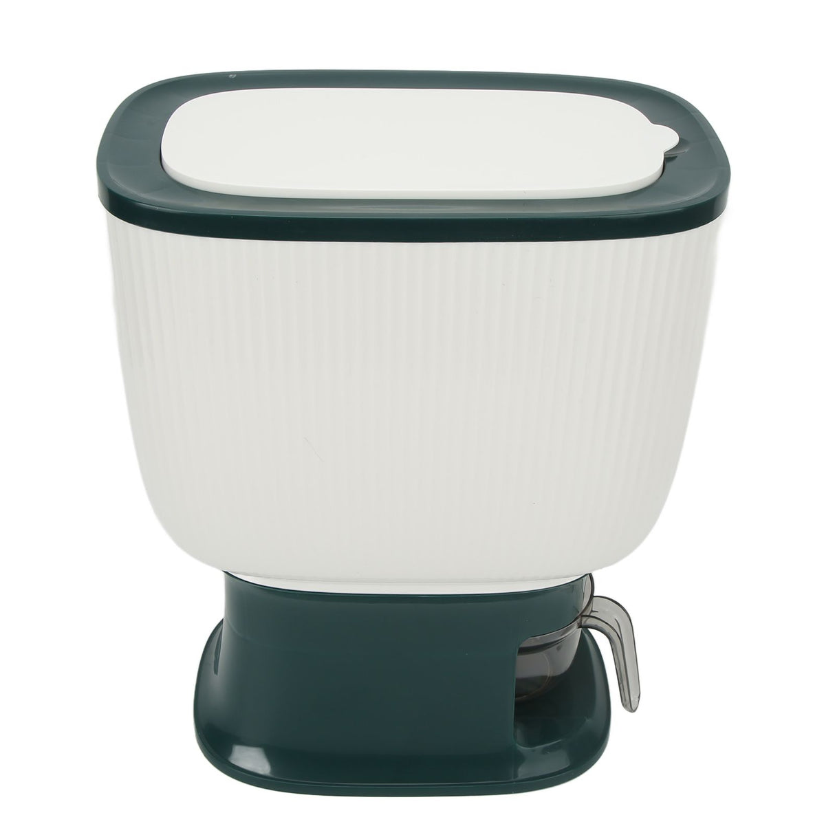 Household Rice Dispenser Large Capacity Automatic Rebound Food Grain Storage Container with Cup Green