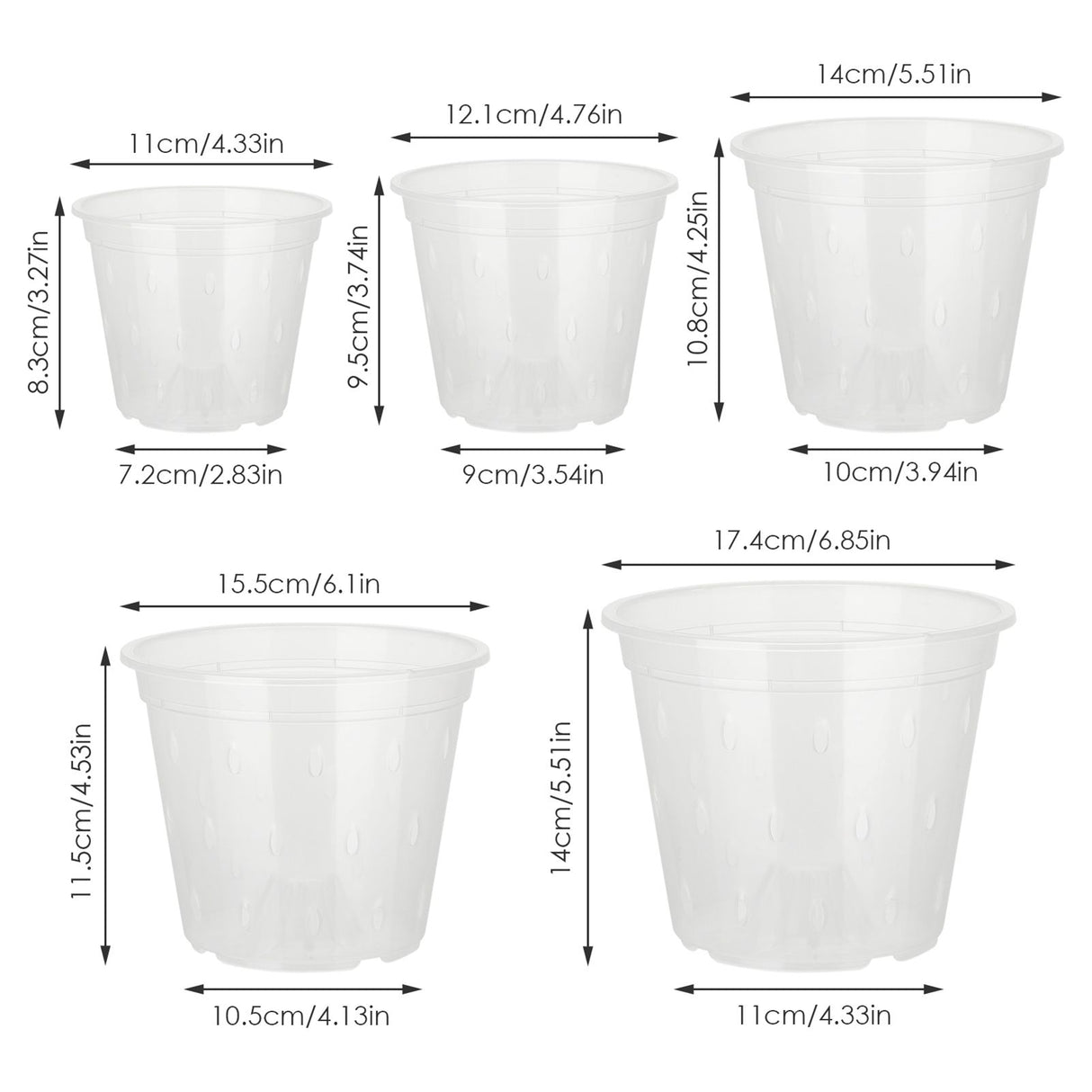 Orchid Flower Pot Breathable Clear Orchid Planting Pot with Holes for Indoor Outdoor