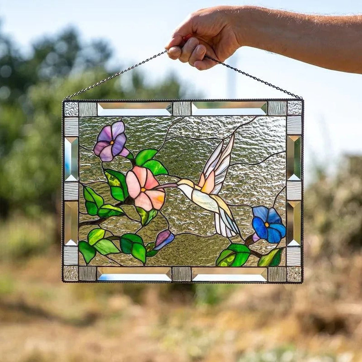 Cardinal Stained Window Panel Glass Window Hanging For Wall Decoration