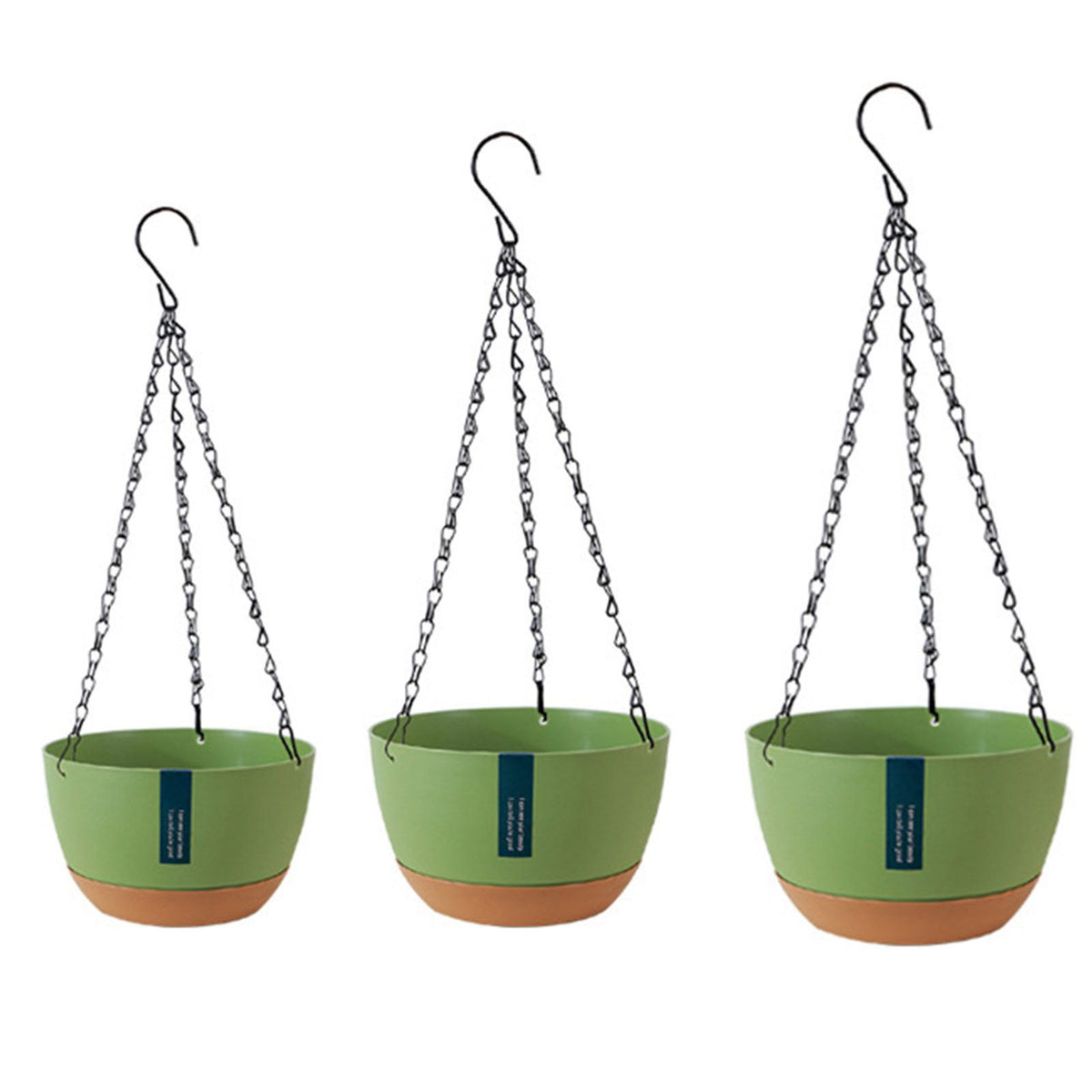 Hanging Double Chain Hanging Basket Planter Home Balcony Indoor Automatic Water Absorbing Basin