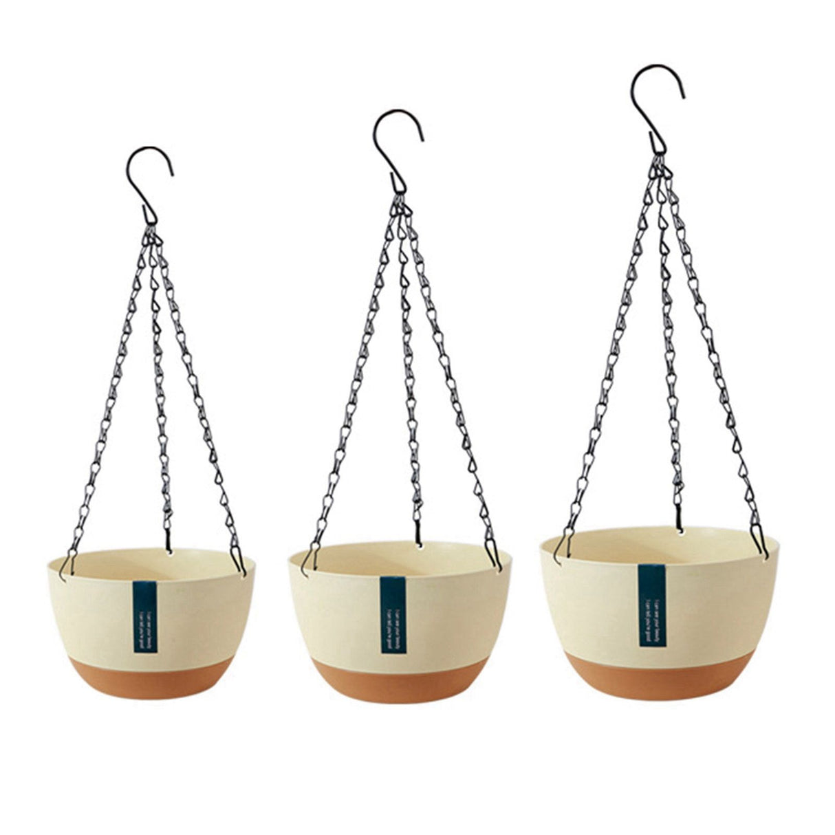 Hanging Double Chain Hanging Basket Planter Home Balcony Indoor Automatic Water Absorbing Basin
