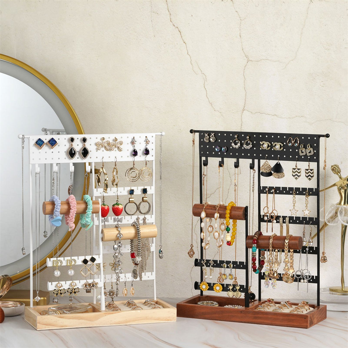 Jewelry Organizer Stand Durable Hanging Jewelry Holder Necklace Bracelet Display Rack for Home