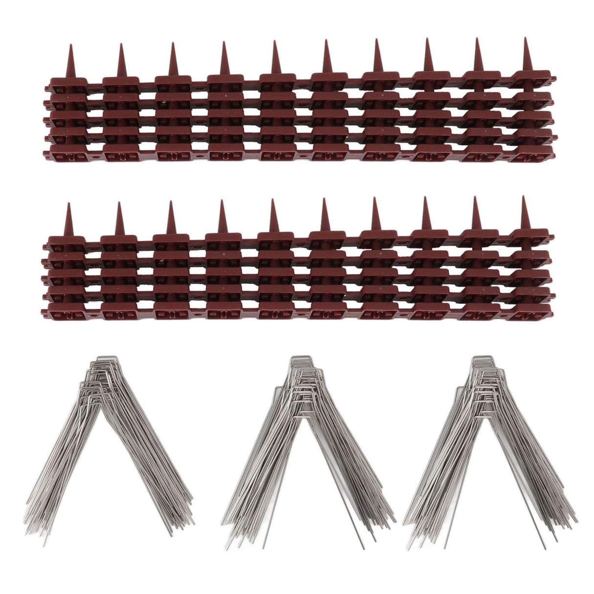 Bird Spikes 15 Feet Stainless Steel Pigeon Deterrent Spikes for Fence Roof Mailbox Window SK430 (4+2)