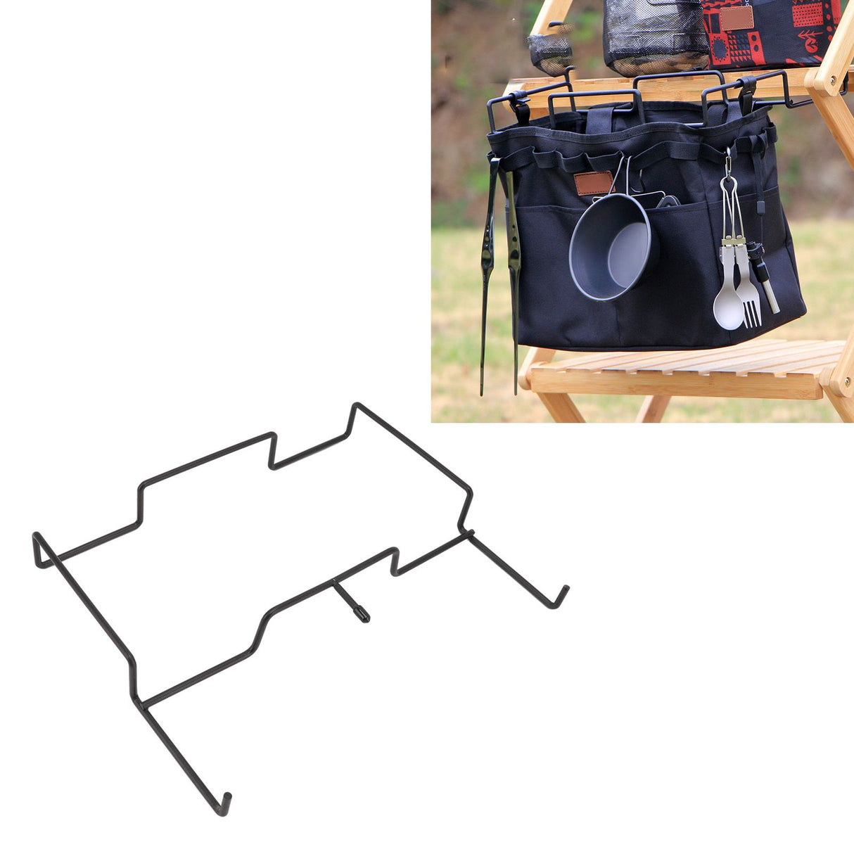 Camping Trash Rack Thickened Iron Rust Resistant Garbage Bag Holder for Home Kitchen Outdoor Camping Barbecue Picnic