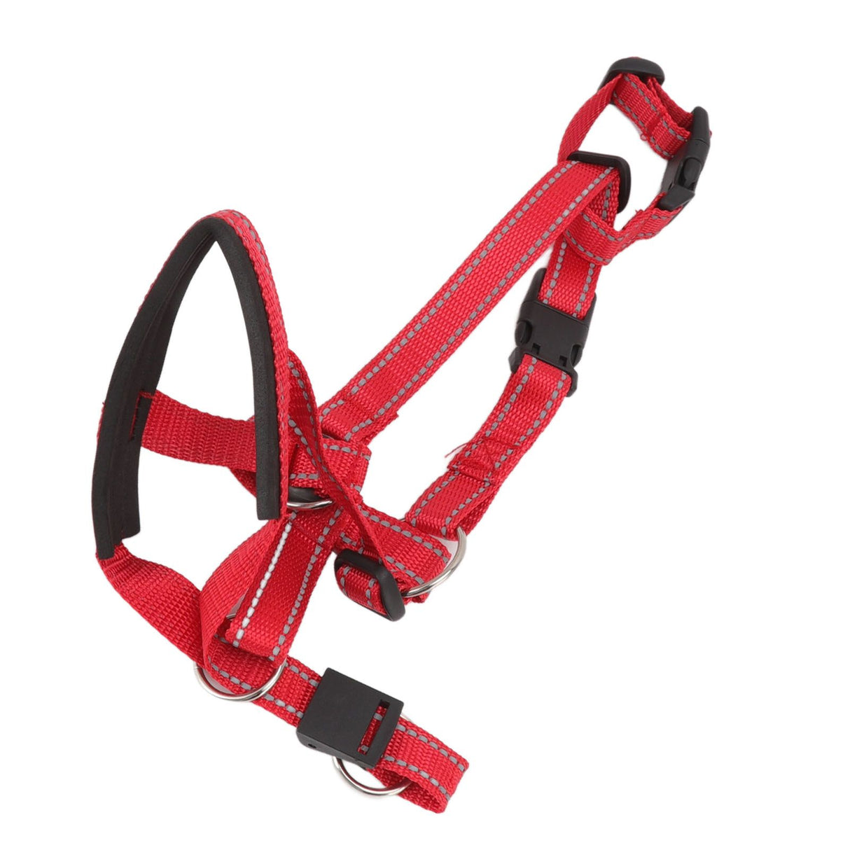Dog Head Collar Breathable Dog Head Harness Dog Mouth Cover with Adjustable Strap for Outdoor Red L