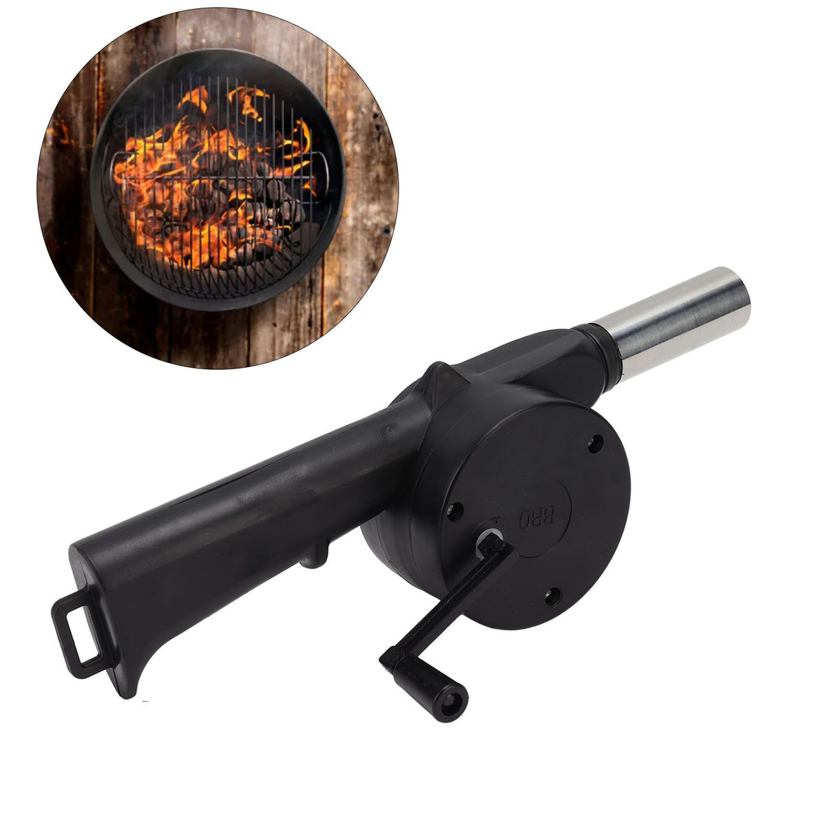 Hand Crank Blower Small Lightweight Portable Time Saving Multi Purpose Hand Crank BBQ Fan for Camping Fireplace Bonfire