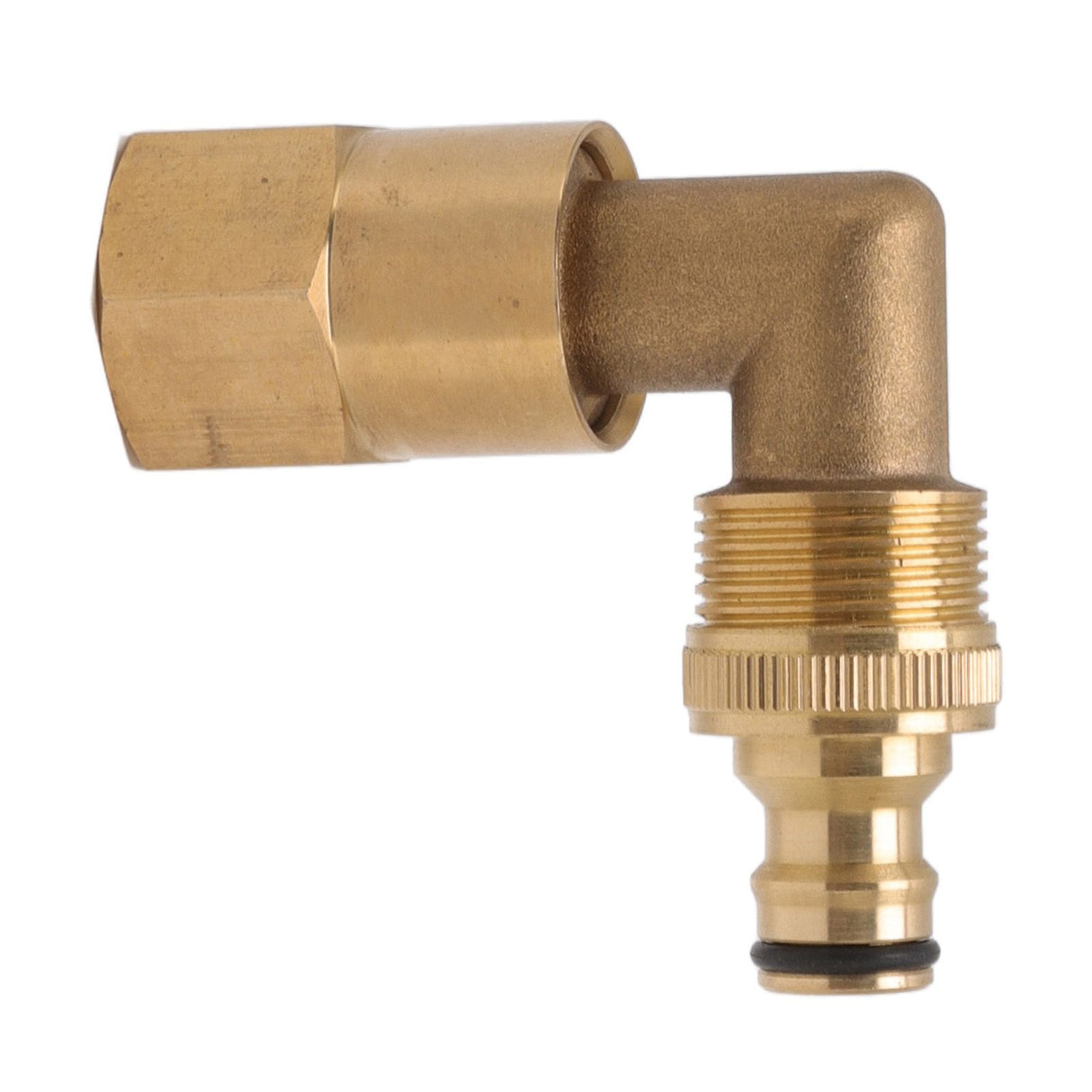 Hose Elbow Fitting Brass 3/4in Female Thread Universal Rotation Pipe Elbow Adapter Good Sealing Nipple Set for Watering