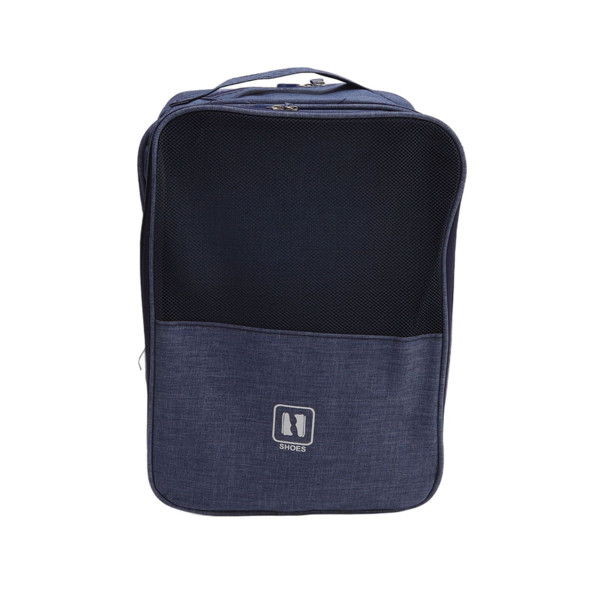 3 Layers Travel Shoe Bag Holds 3 Pair of Shoes Waterproof Portable Shoe Storage Bag for Travel Camping Daily Use Navy Blue