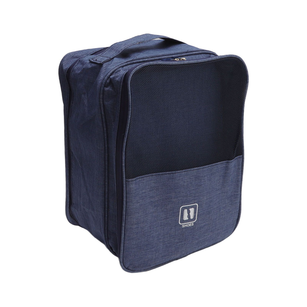 3 Layers Travel Shoe Bag Holds 3 Pair of Shoes Waterproof Portable Shoe Storage Bag for Travel Camping Daily Use Navy Blue