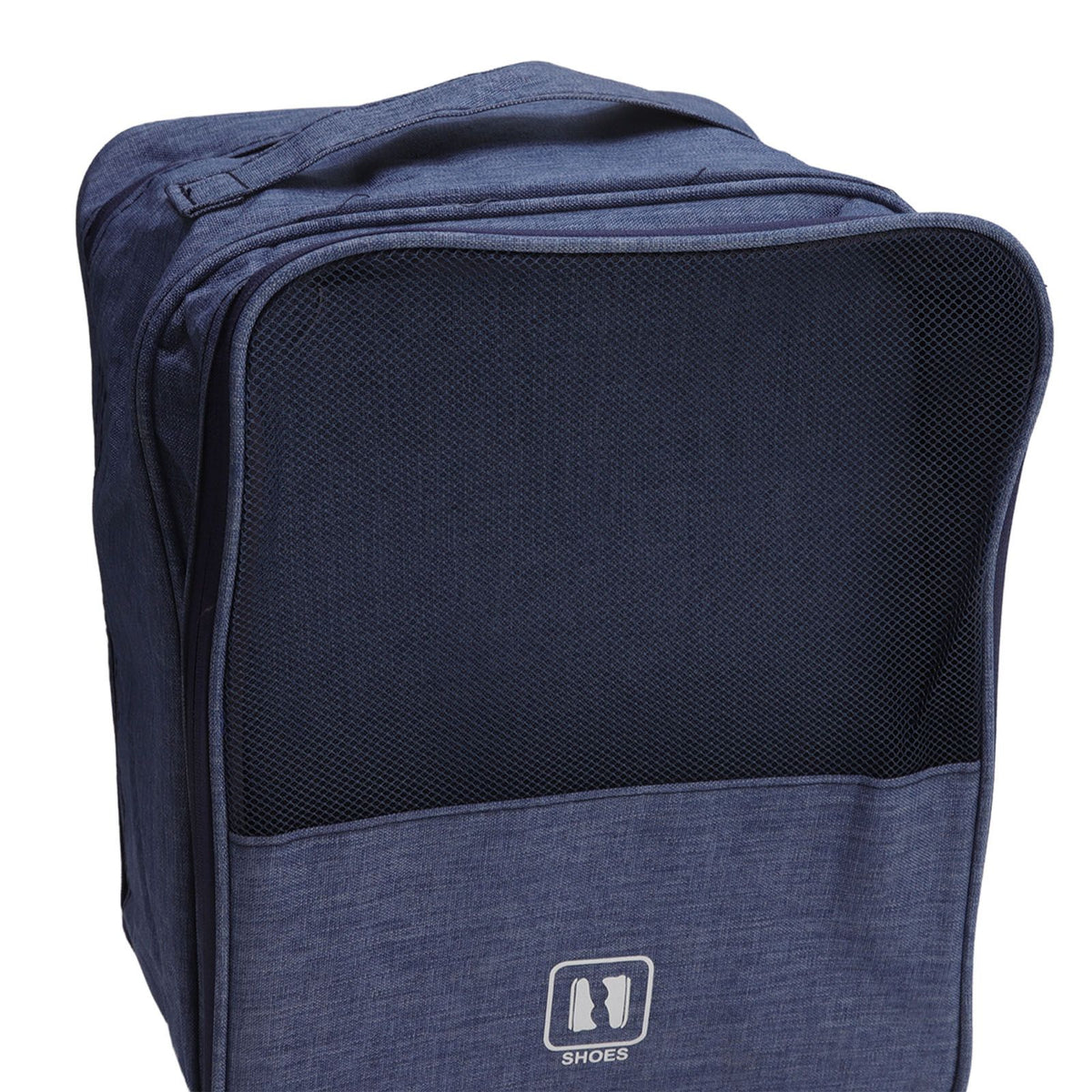 3 Layers Travel Shoe Bag Holds 3 Pair of Shoes Waterproof Portable Shoe Storage Bag for Travel Camping Daily Use Navy Blue