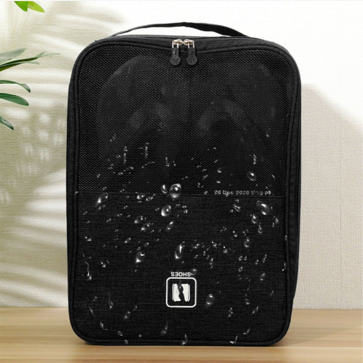 3 Layers Travel Shoe Bag Holds 3 Pair of Shoes Waterproof Portable Shoe Storage Bag for Travel Camping Daily Use Black