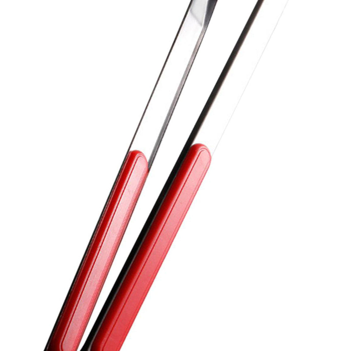 Kitchen Cooking Tong Stainless Steel Easy to Clean Teeth Mouth Steak Clip for BBQ Food 25.5cm Red