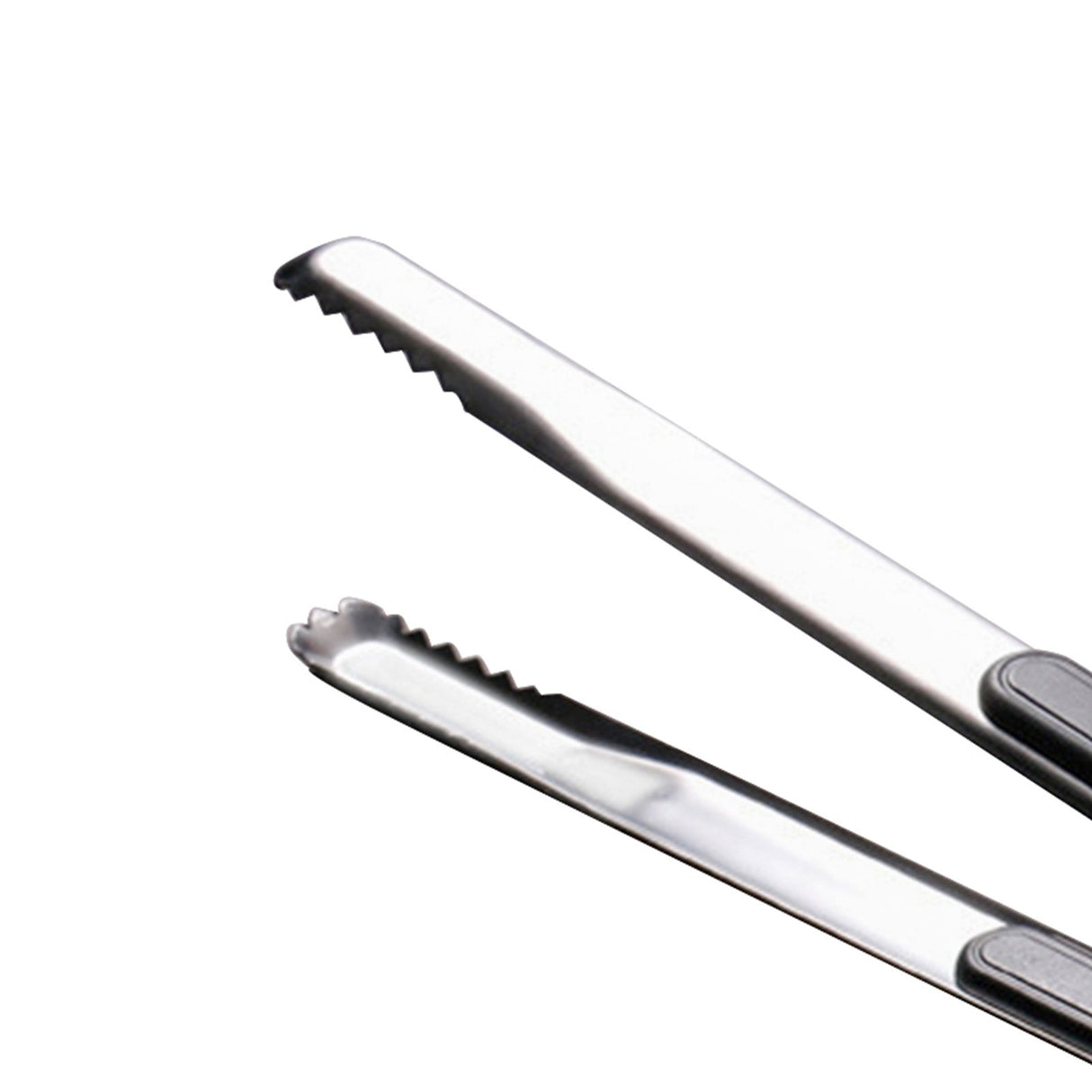 Kitchen Cooking Tong Stainless Steel Easy to Clean Teeth Mouth Steak Clip for BBQ Food 25.5cm Black