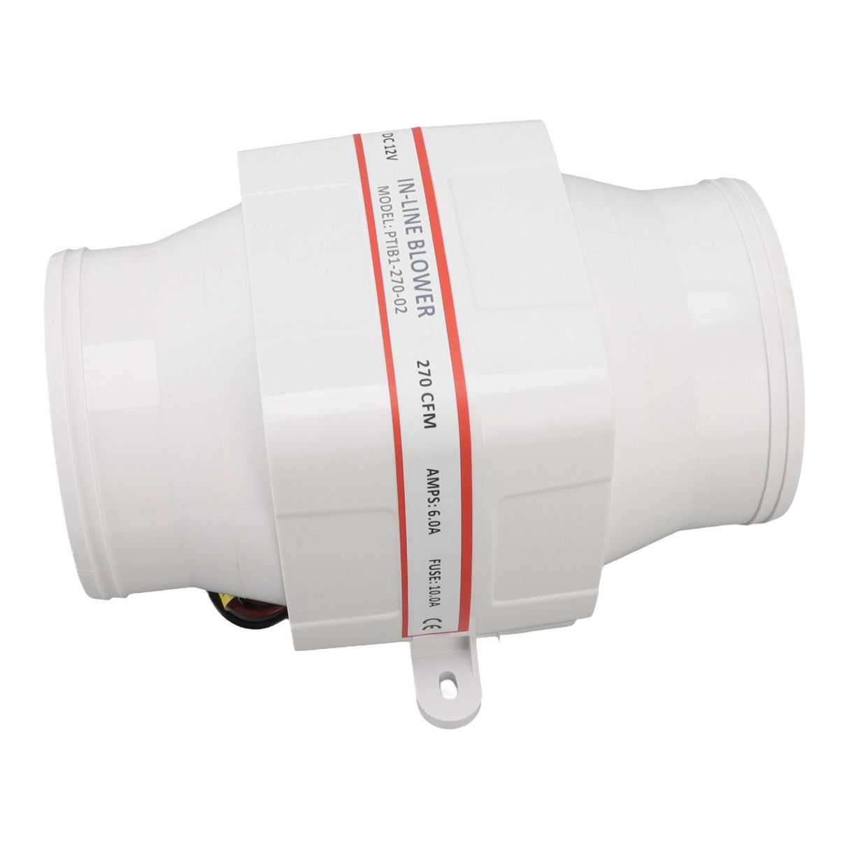 12v Electric In Line Blower ABS Shell Marine Boat in Line Bilge Air Blower Marine Cabin Engine Ventilation Blower Fan 4 Inch