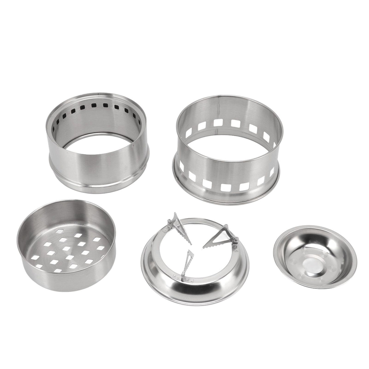 Mini Alcohol Stove for Camping Hiking Stainless Steel Campfire Stove With Storage Bag Round