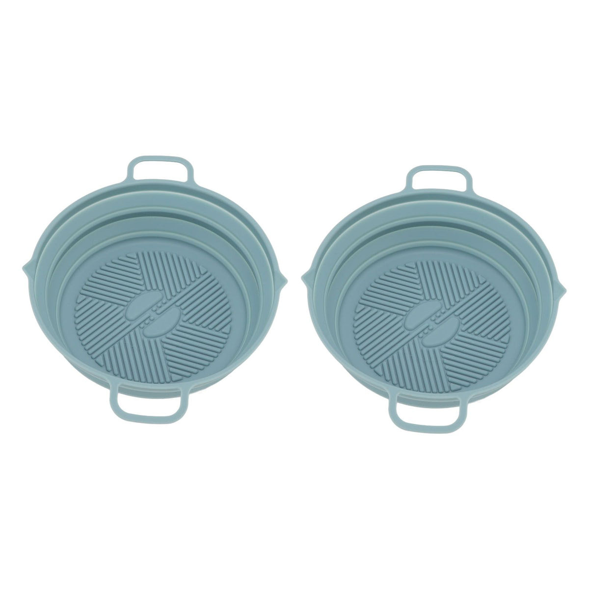 2pcs Fryer Silicone Liner Collapsible Food Grade Silicone Pot for Air Cooker Round Fryer Silicone Basket Blue
