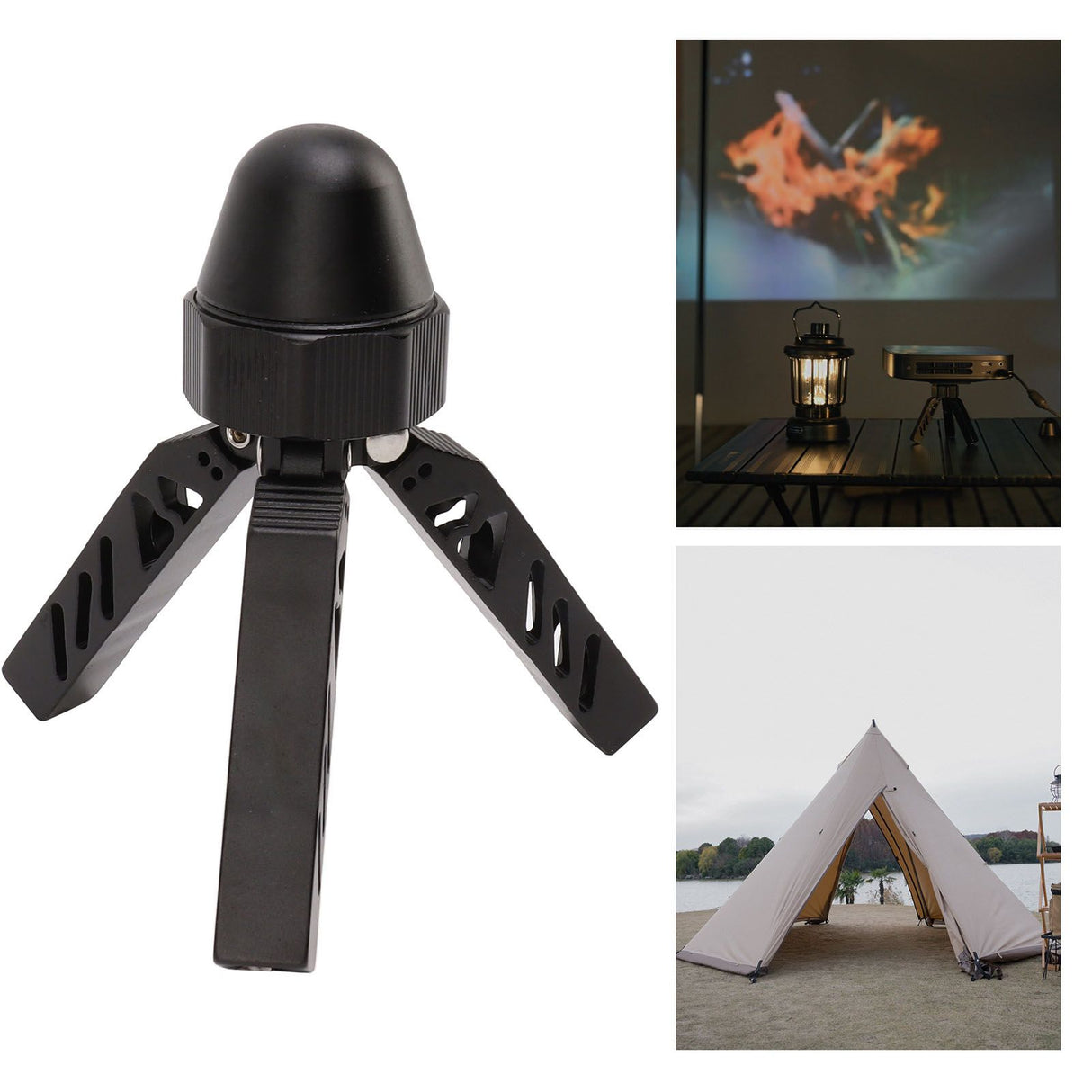 Camping Tripod Aluminum Alloy Stable Multifunctional Black A Shaped Tent Support Pole for Outdoor