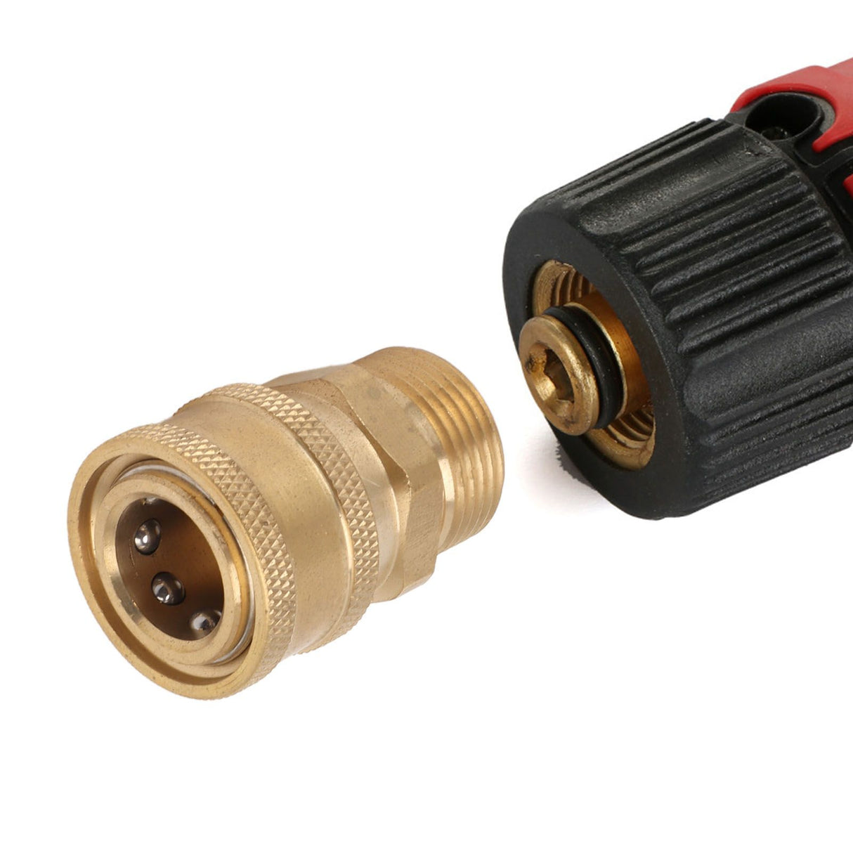 2Pcs Pure Copper M22 High Pressure Washer Fitting Adapter 3/8 Inch NPT Female to M22 Male Adapter Inner Hole 15mm/0.59in