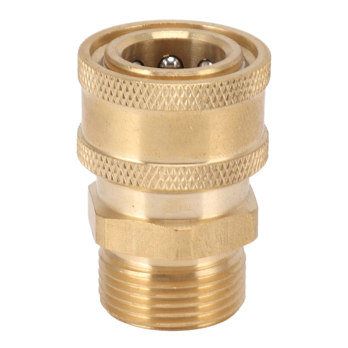 2Pcs Pure Copper M22 High Pressure Washer Fitting Adapter 3/8 Inch NPT Female to M22 Male Adapter Inner Hole 15mm/0.59in