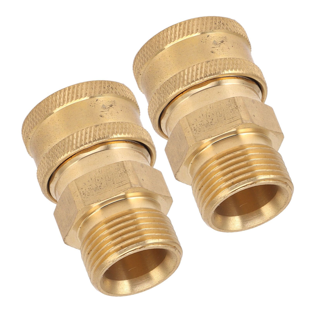 2Pcs Pure Copper M22 High Pressure Washer Fitting Adapter 3/8 Inch NPT Female to M22 Male Adapter Inner Hole 14mm/0.55in