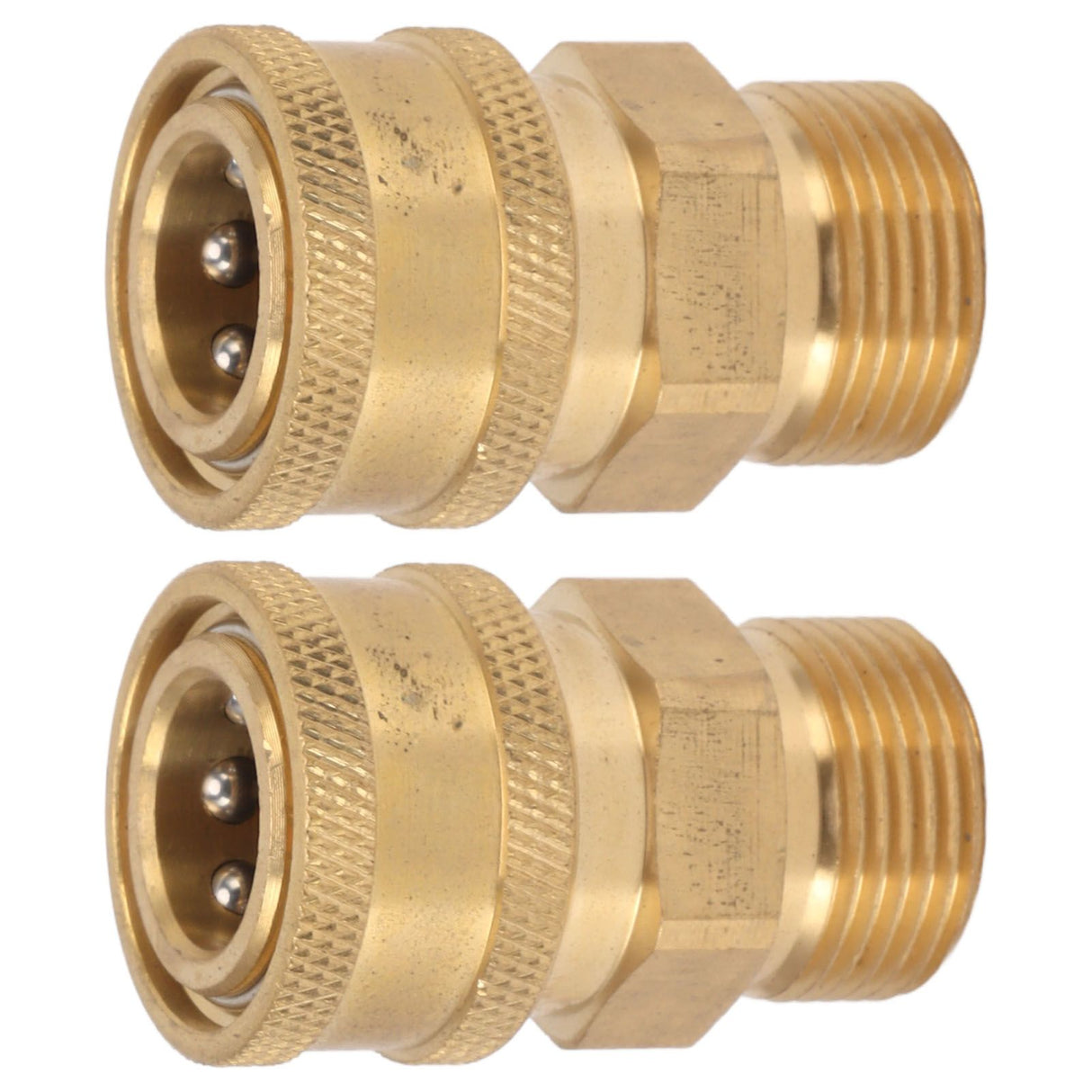 2Pcs Pure Copper M22 High Pressure Washer Fitting Adapter 3/8 Inch NPT Female to M22 Male Adapter Inner Hole 14mm/0.55in