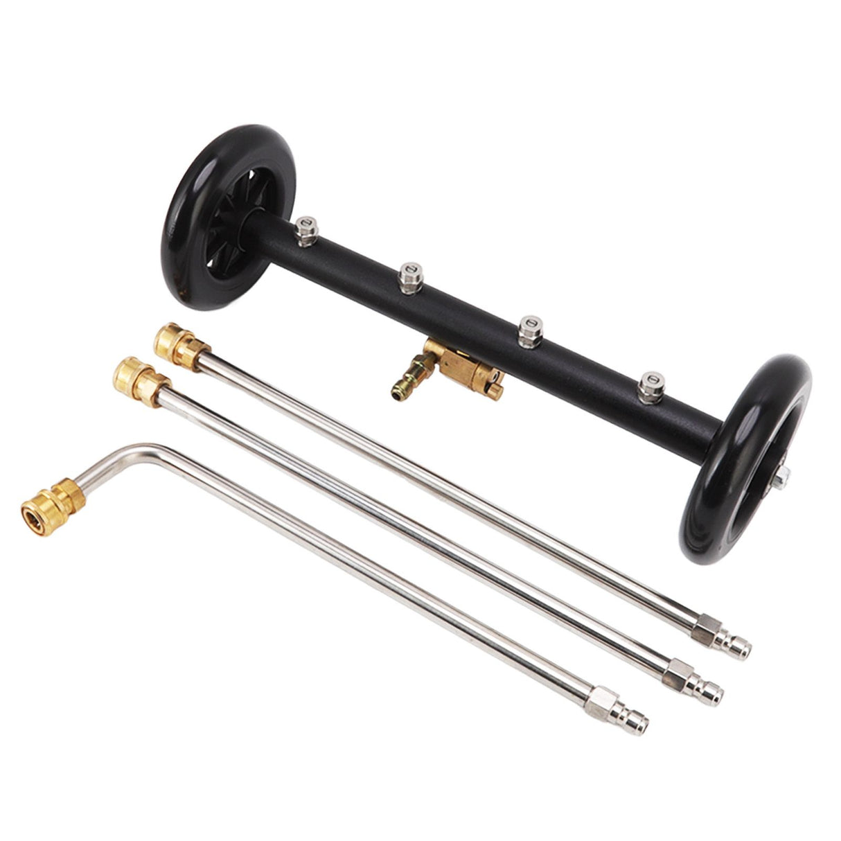 16in Under Car Washer Black with 1/4in Interface Undercarriage Cleaner Surface Cleaner for Cleaning Truck