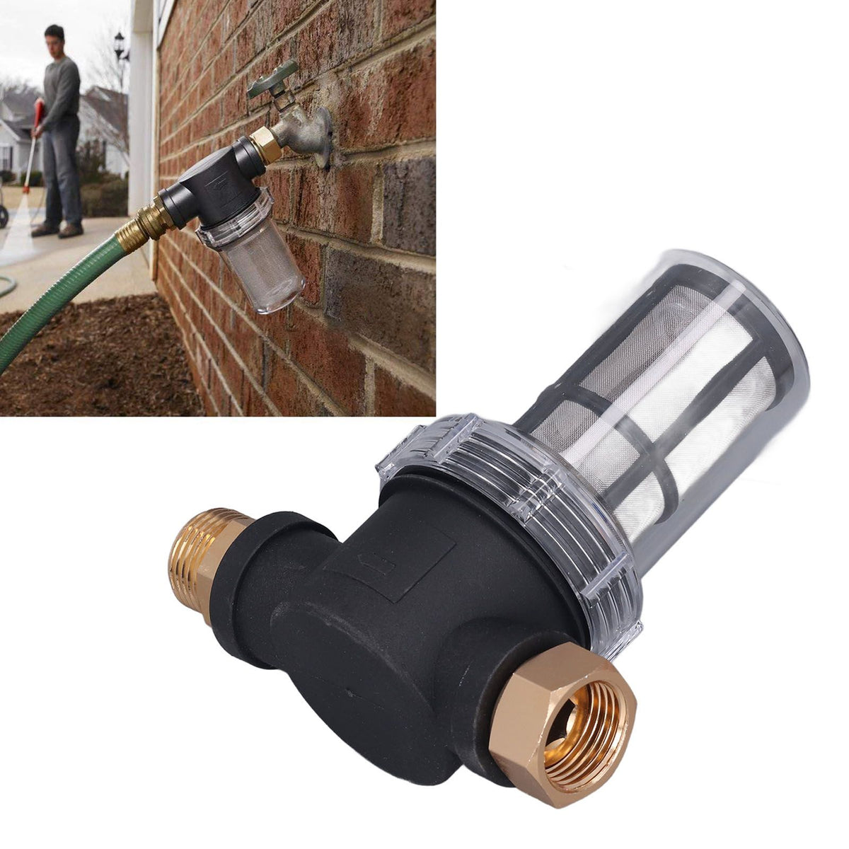 Garden Hose Filter for Pressure Washer Inlet Water Inline Sediment Filter Whole House Sediment Water Prefilter