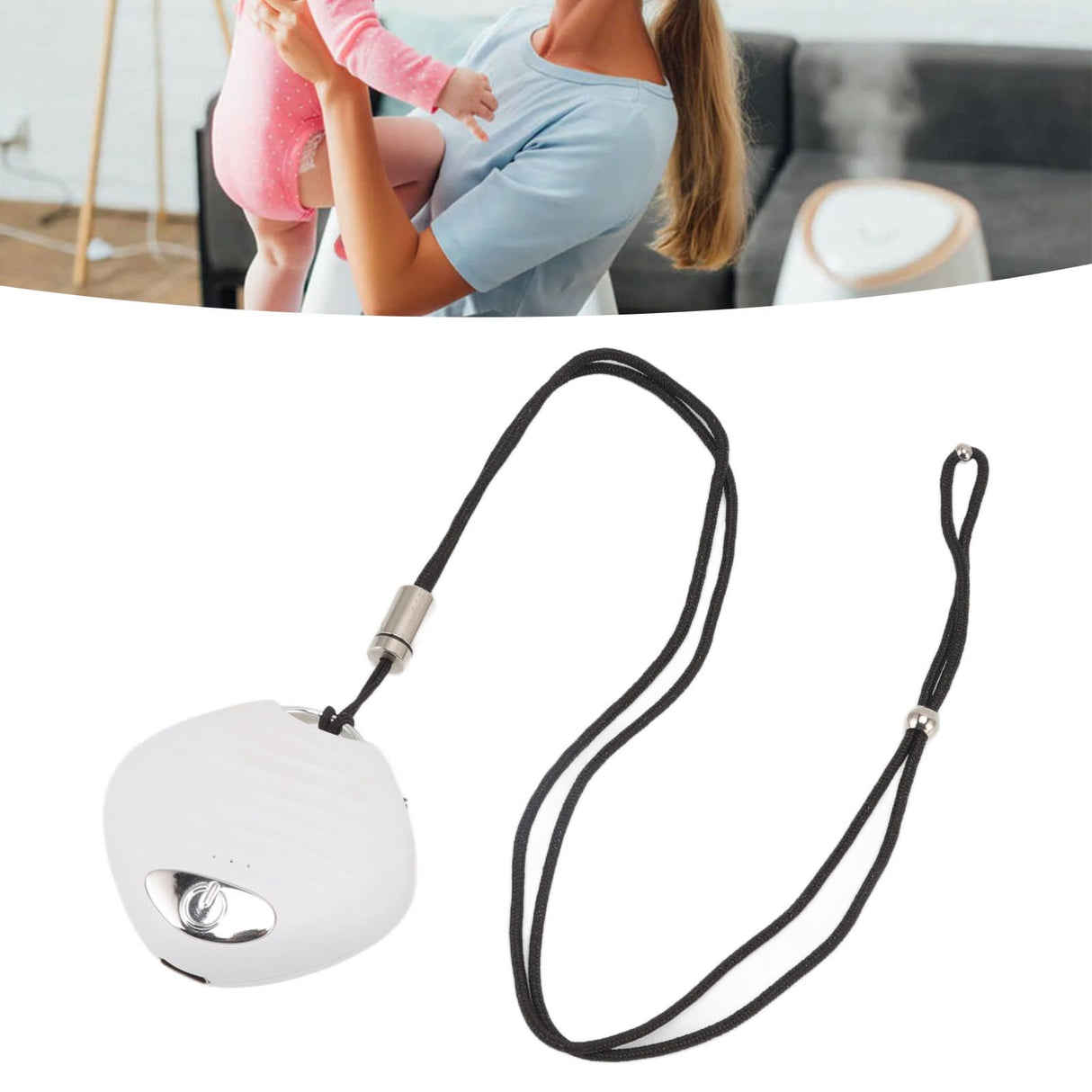 Mini Wearable Air Purifier Smoke Odor Removal Portable Negative Ion Air Purifier Necklace for Car Travel White